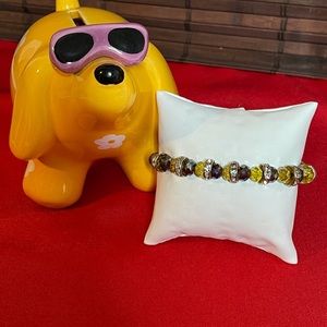 Purple & Gold Beaded Bracelet